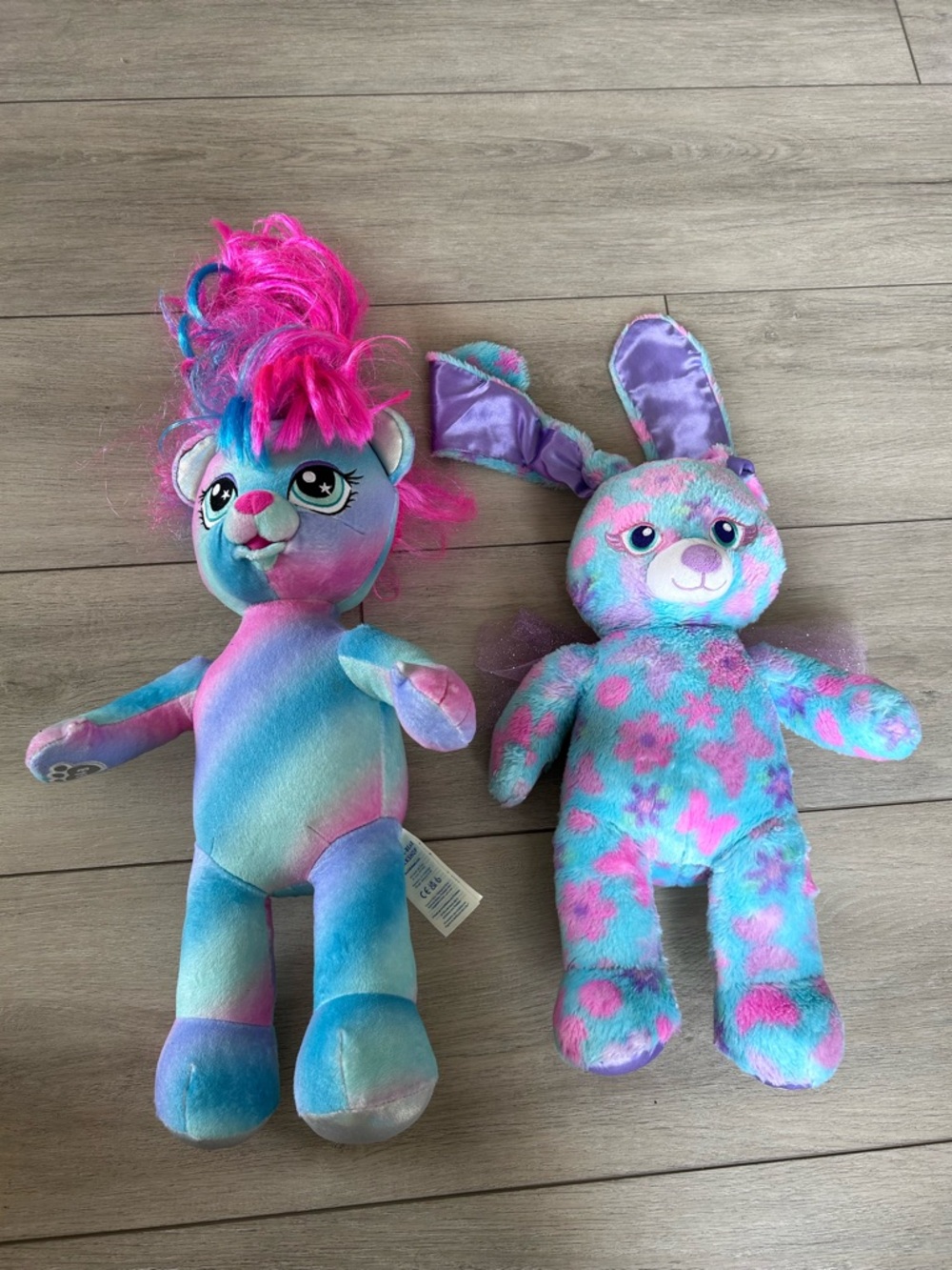 Build-A-Bear Bunny Fairy + Honey Girls Viv Plush Bundle Set of 2 Animal Stuffies